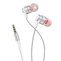 Проводные наушники HOCO M85 Platinum sound universal earphone with mic / pearl silver