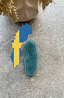 Молд карта Швеции для брелков магнитов силиконовая форма молд для епоксидной смолы