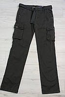 Джинсы мужские зимние карго серого цвета с накладными карманами Iteno код товара-( 8981-5 )