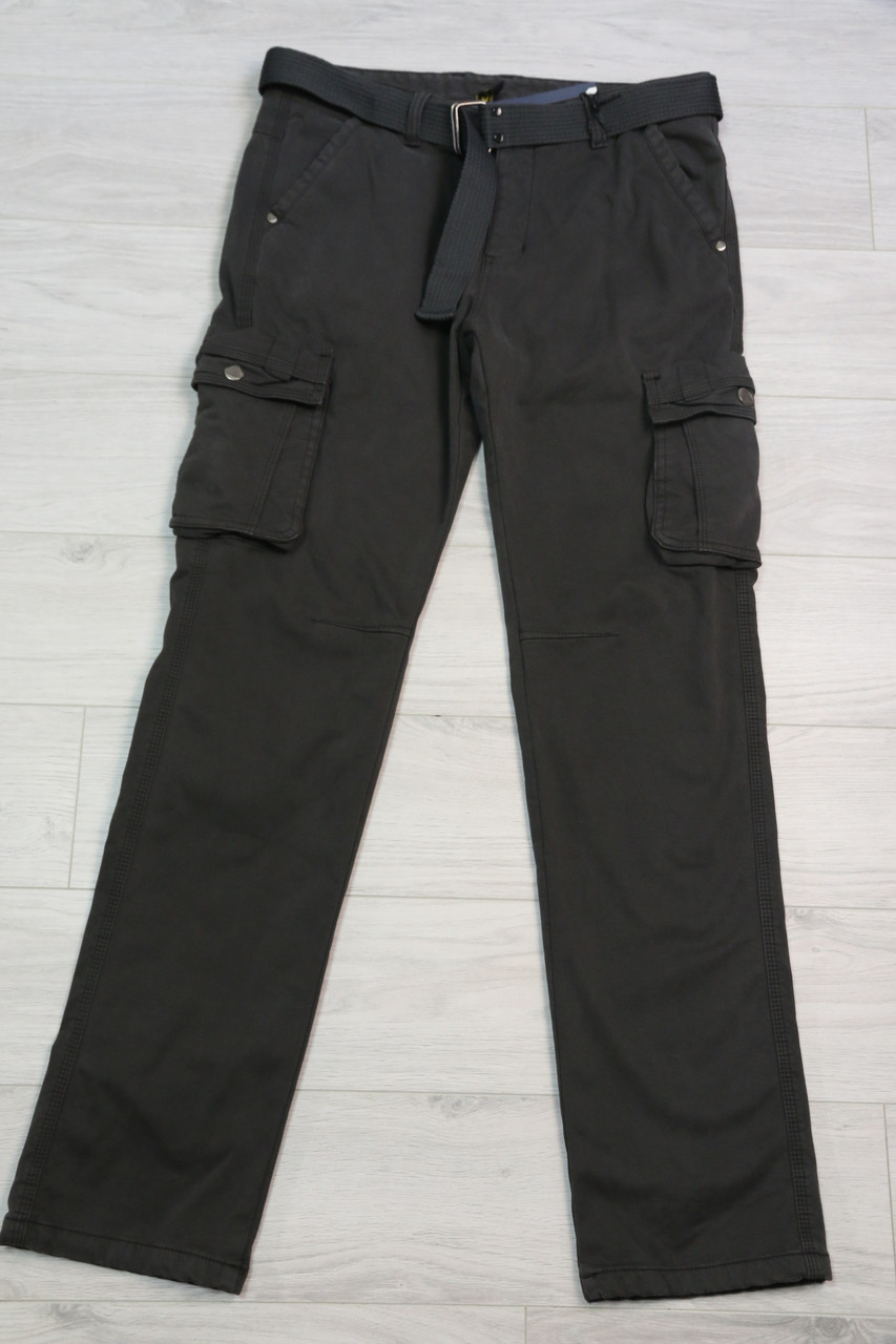 Джинси чоловічи зимові карго сірого кольору з накладними кишенями Iteno код товара-( 8981-5 )
