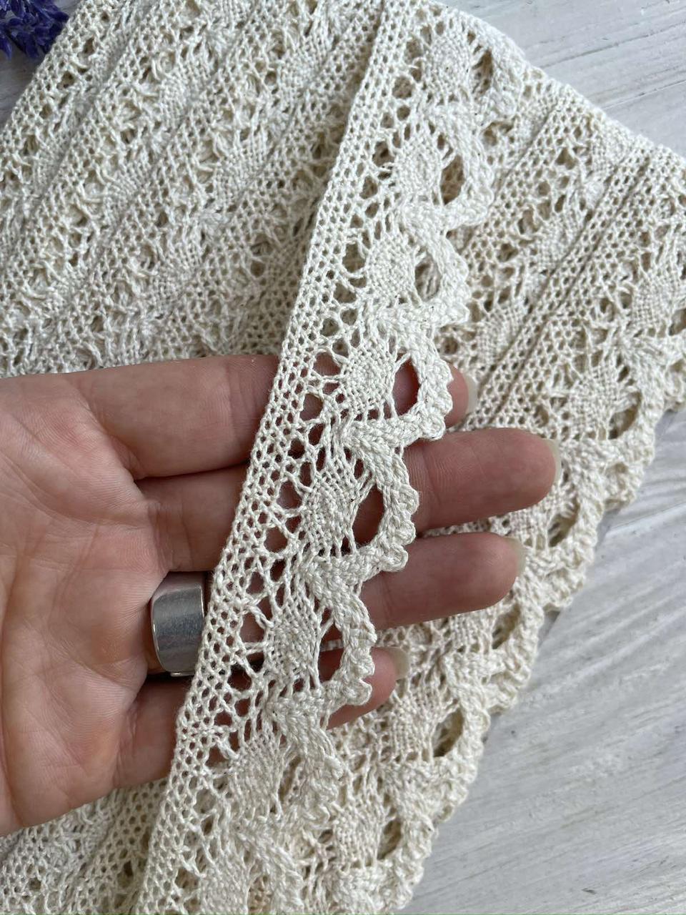 Мереживо в'язане " Marill D30099 " бежеве рулон 15 ярдів, фото 1