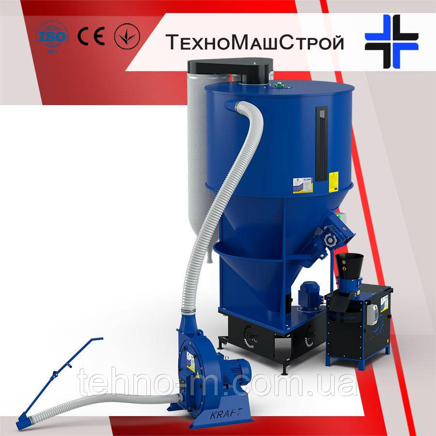 Лінія гранулювання BRIKO-1500 (зернодробарка Крафт-7 + кормозмішувач КС-600 + гранулятор ГКМ-200)