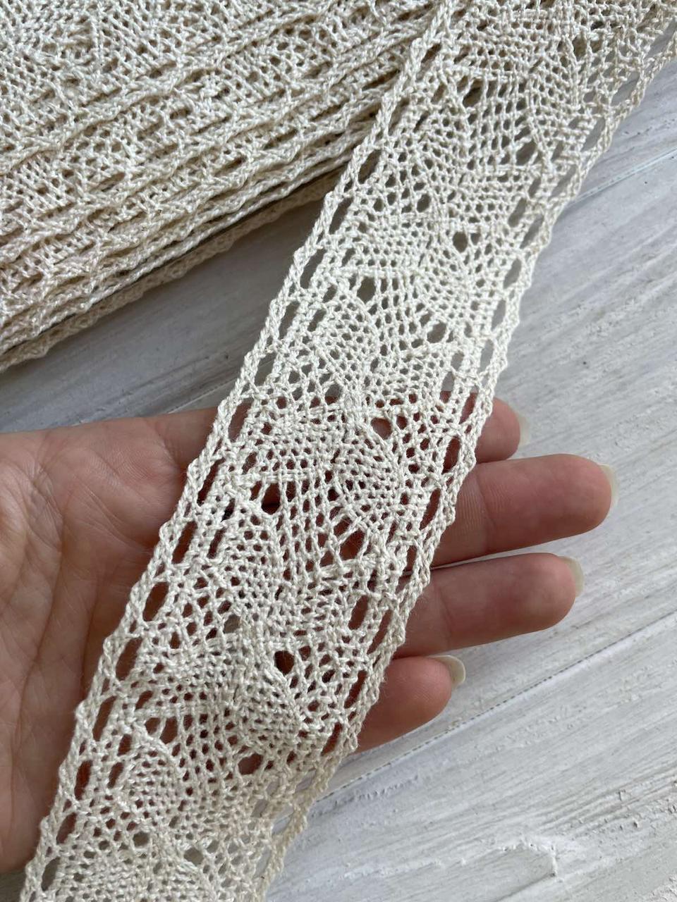 Мереживо в'язане " Marill D30087 " бежеве рулон 15 ярдів