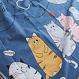 Полуторна постільна білизна 150х220 Ранфорс-бавовна (21432) Двоколірна постільна білизна з натуральних тканин, фото 4