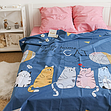 Полуторна постільна білизна 150х220 Ранфорс-бавовна (21432) Двоколірна постільна білизна з натуральних тканин, фото 5