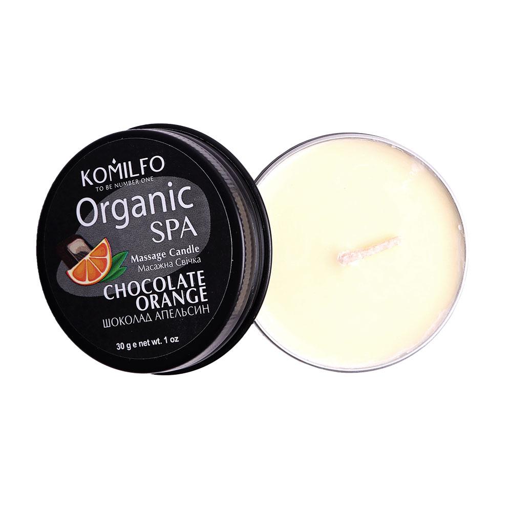 Масажна свічка Komilfo Massage Candle Chocolate Orange шоколадний апельсин, 30 г