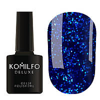 Гель-лак для ногтей Komilfo Stardust Glitter 003 насыщенный синий с блестками, 8 мл