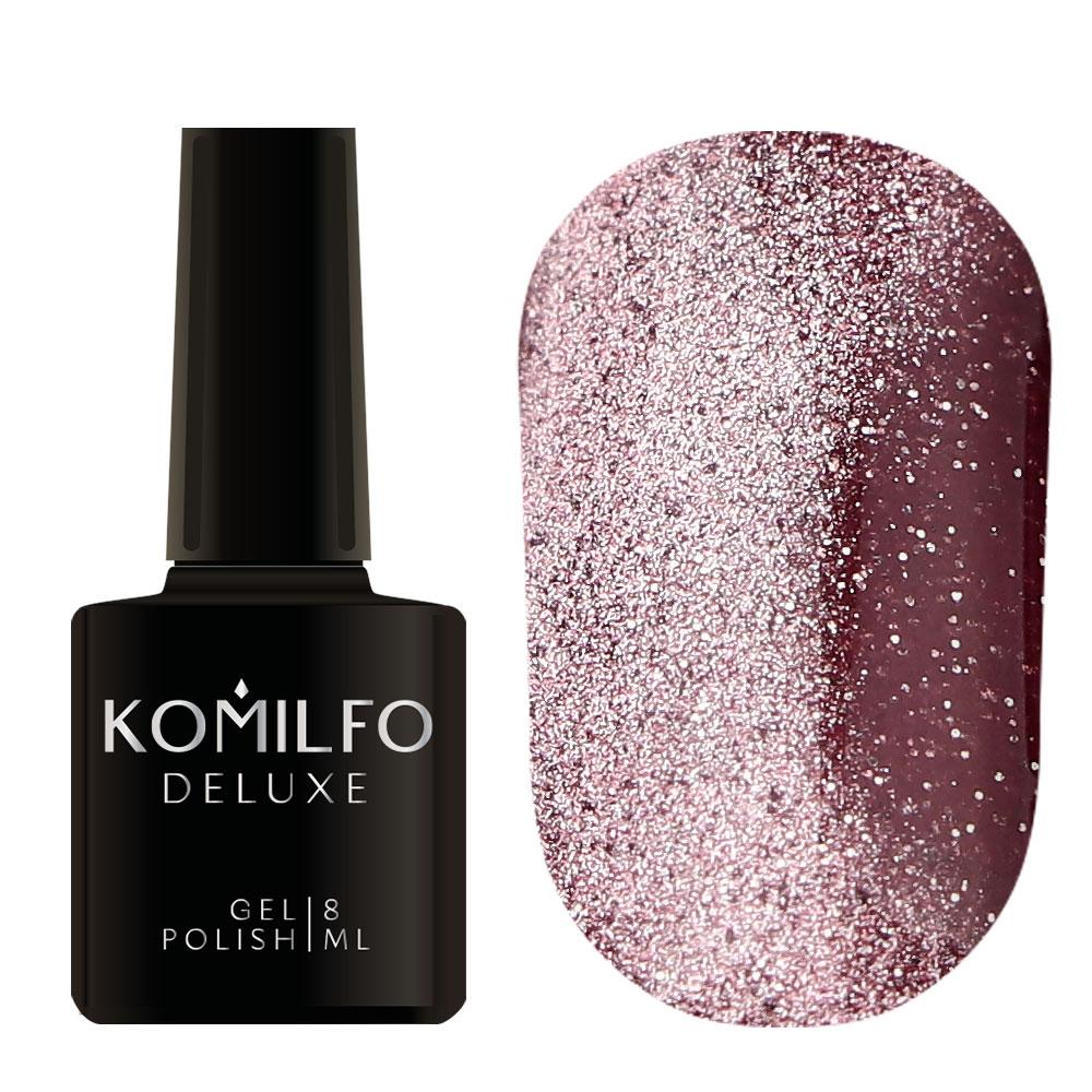 Магнітний гель-лак для нігтів Komilfo Fairytale Cat Eye 003 чайна троянда, світловідбиваючий, 8 мл