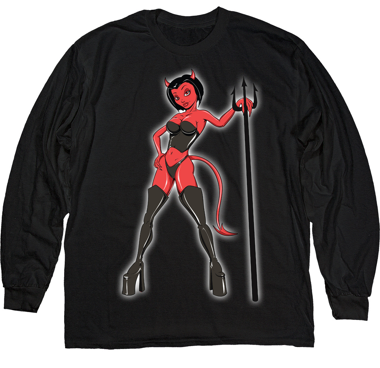 Лонгслів - Devil girl in Black – 800009-black