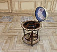 Підлоговий глобус-бар двоярусний на коліщатках "Карта світу" дерев'яний зі сферою Ø400 мм, фото 2
