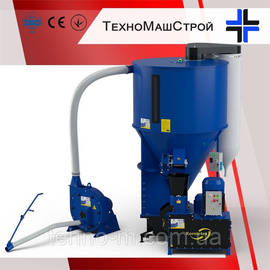 Лінія гранулювання BRIKO-1000 (зернодробарка Крафт-11 + кормозмішувач КС-1000 + гранулятор KORMOTEX-260)