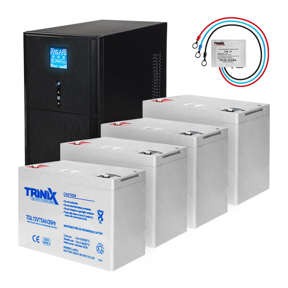 Комплект резервного живлення Kraft PSW3000VA/2400W(LCD)48V UPS + гелева батарея 3810 Вт*г