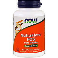 Фруктоолигосахариды Nutra Flora FOS Now Foods чистый порошок 113 г DM, код: 7701479