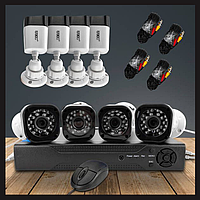 Комплект видеонаблюдения на 4 камеры и видеорегистратор DVR CAD UKC D001 KIT 2mp\4ch Система наблюдения