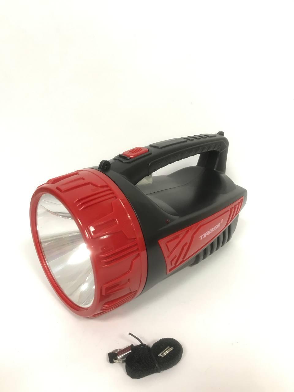 Ліхтар акумуляторний з ручкою Tiross TS-682 (до 250 м, 2 режими роботи, водонепроникний), фото 1