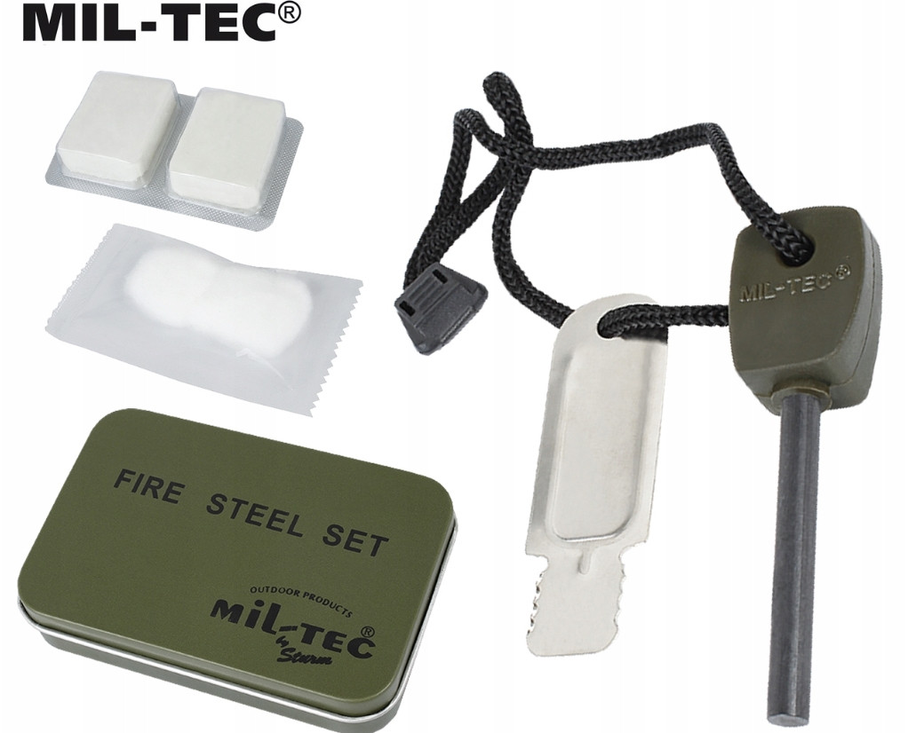 Комплект для разжигания костра Mil-Tec Fire Steel Set Olive 15275000 - фото 4 - id-p1966209444