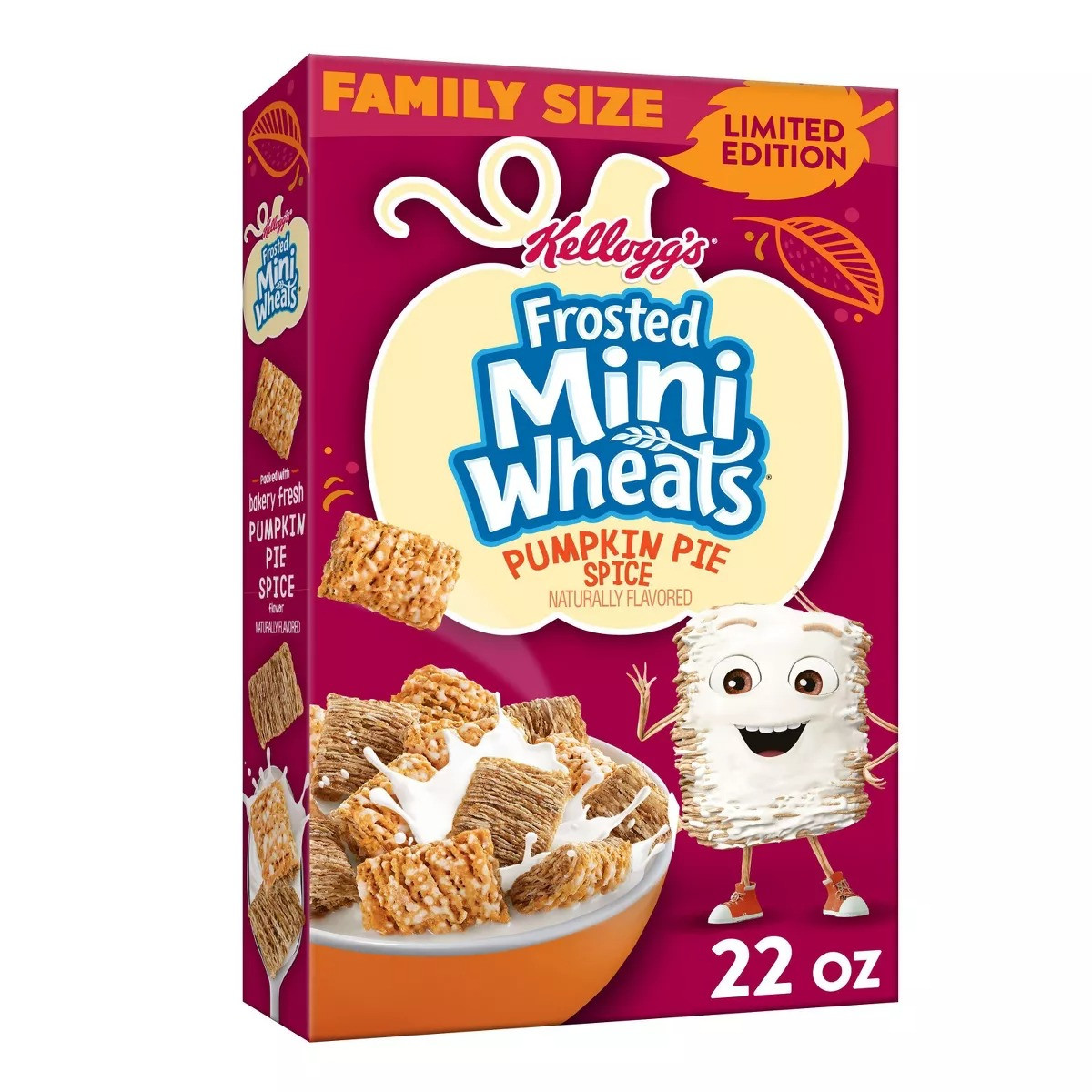 Пластівці Kellogg's Frosted Mini Wheats Pumpkin Pie Spice Cold Breakfast Cereal 623.7g