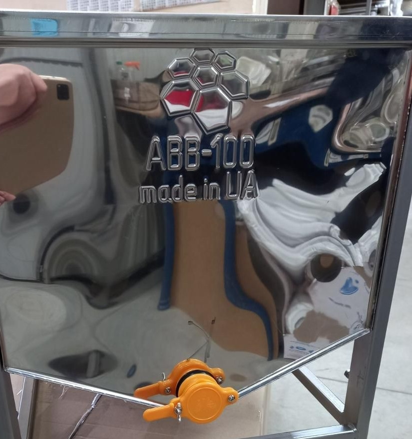 Стіл для разпечатування стільників з плоским кошиком 0,5 метр, товщина 0,5 мм, кран пластик, фото 1