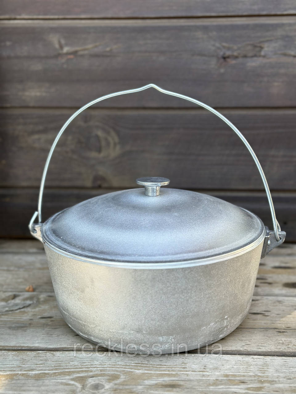 Казан алюмінієвий 6 л із кришкою похідний туристичний d 260 мм, фото 1