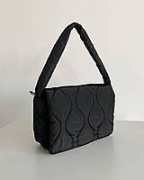 Женская сумка клатч из нейлона стеганая Welassie черная