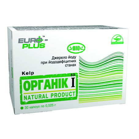Органик I "Келп" 30 капсул бура водорость келп натуральний органічний йод