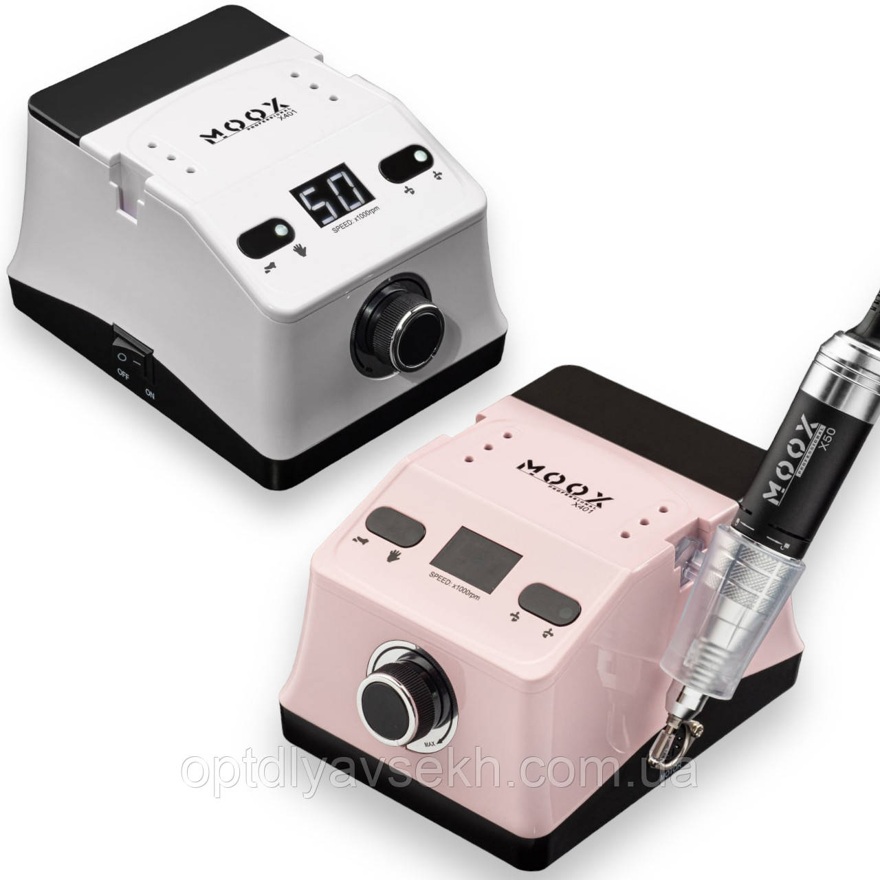 Фрезер Мокс X401 на 70 Вт. та 50 000 об./хв. з дисплеєм - для манікюру та педикюру, фото 1