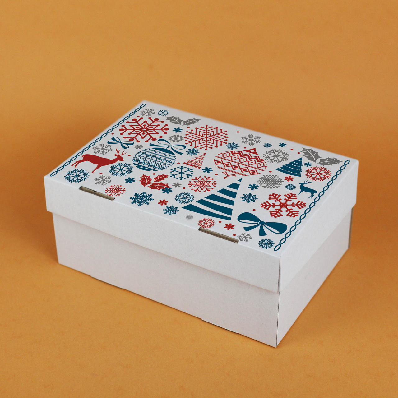 Новорічні подарункові коробки "Зима" 250*170*110 універсальна Коробка для подарунків на Новий рік дітям, фото 1