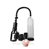 Вакуумна помпа насос для члена з насадками 4 шт., помпа з мастурбатором-насадкою, інтимні іграшки, фото 2