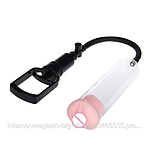 Вакуумна помпа насос для члена з насадками 4 шт., помпа з мастурбатором-насадкою, інтимні іграшки, фото 4