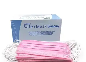Процедурні маски з петлями для вух SAFE+MASK Economy (рожевий, зелений, блакитний, лавандовий, жовтий), фото 3