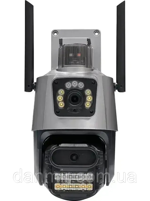IP камера відеоспостереження RIAS P11-QQ6 (iCSee APP) Wi-Fi 2 об'єктива 3MP+3MP вулична з віддаленим доступом, фото 1
