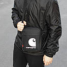 Чоловіча сумка барсетка через плече Carhartt faton чорна тканинна месенджер, фото 8