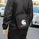 Чоловіча сумка барсетка через плече Carhartt faton чорна тканинна месенджер, фото 7