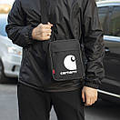 Чоловіча сумка барсетка через плече Carhartt faton чорна тканинна месенджер, фото 10