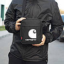 Чоловіча сумка барсетка через плече Carhartt faton чорна тканинна месенджер, фото 6