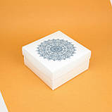 Новорічні коробки з кришкою 20*20*10 см Коробка подарункова зимова "Сніжинка", фото 3