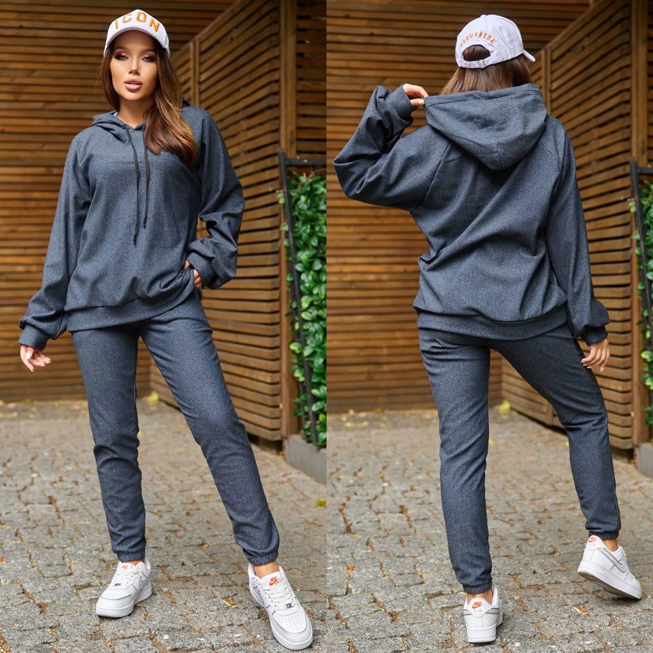 Жіночий спортивний костюм із начосом Розміри: 42-44, 46-48, фото 1