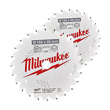 ДИСКОВА ПІЛА MILWAUKEE 165X20X40T/40T (2 ШТ.) - MILWAUKEE 4932492433