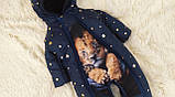 Комплект для новонароджених спальник від 0 до 8 місяців + комбінезон 56-62 розмір, синій принт Лев, фото 7