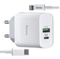 Сетевое зарядное устройство Hoco C80A Rapido PD20W+QC3.0 charger set Type-C to Lightning