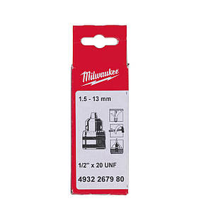 Патрон ключовий для дриля 1,5-13 1/2"х20 MILWAUKEE, фото 4