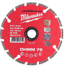Алмазний диск DHMM 76 мм для M12 FCOT для бетону, черепця, цегла MILWAUKEE