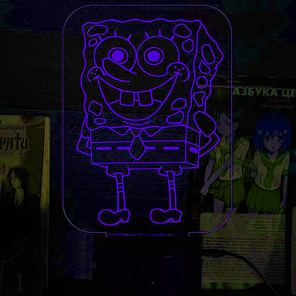Акриловий світильник-нічник Губка Боб синій tty-n000128, фото 1