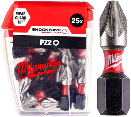 Насадка Milwaukee SHOCKWAVE PZ2 25мм (25 шт), фото 1
