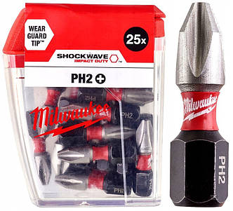 Насадка Milwaukee SHOCKWAVE PH2 25 мм (25 шт.), фото 1