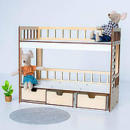 Двох'ярусне ліжко для Барбі з висувними ящиками NestWood Еко, фото 6