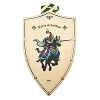 Сувенирный игрушечный деревянный щит КОННЫЙ рыцарь Декор 47х30 см, EQK