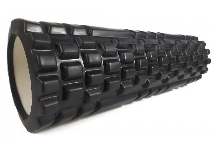 Масажний ролик для йоги та фітнесу Grid Roller 45 см v.2.1 чорний EVA-піна