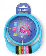Велозамок APECS PD-85 65см, кодовий (блакитний)