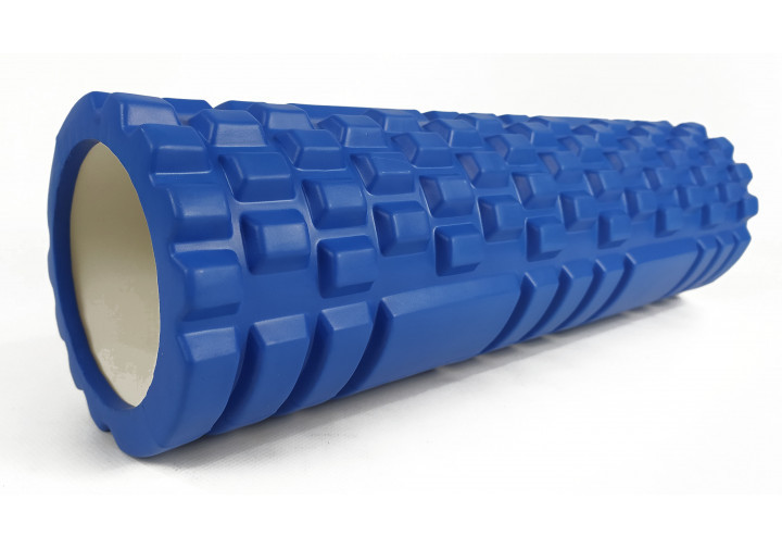 Масажний ролик для йоги та фітнесу Grid Roller 45 см v.2.1 синій EVA-піна